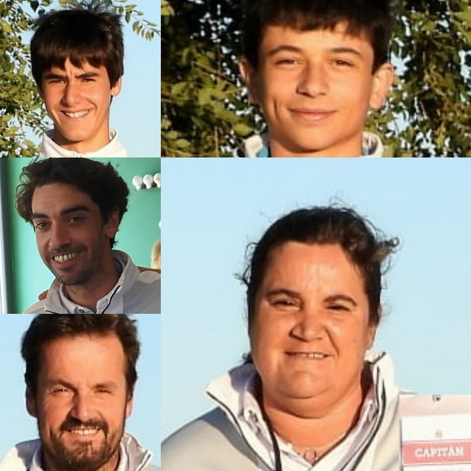 Collage of five golfers pictured in portrait photographs